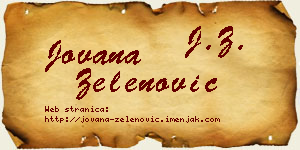 Jovana Zelenović vizit kartica